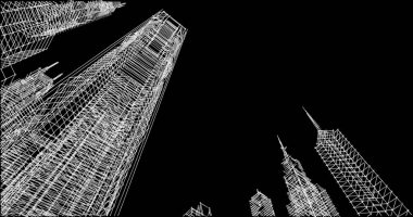 Mimari sanat konseptinde soyut çizgiler, minimum geometrik şekiller. 