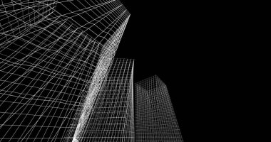 soyut mimari duvar kağıdı tasarımı, dijital konsept arkaplan