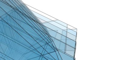 Mimari sanat konseptinde soyut çizgiler, minimum geometrik şekiller. 