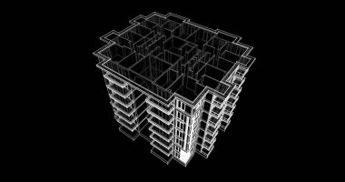 soyut mimari duvar kağıdı tasarımı, dijital konsept arkaplan