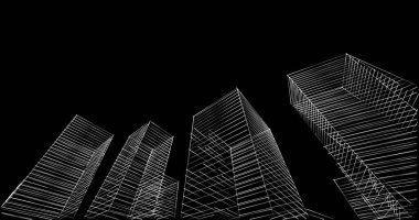 soyut mimari duvar kağıdı tasarımı, dijital konsept arkaplan