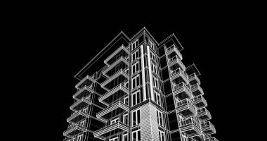 soyut mimari duvar kağıdı tasarımı, dijital konsept arkaplan