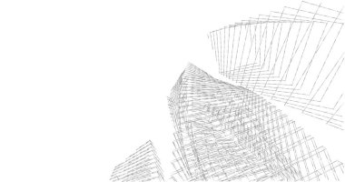 Mimari sanat konseptinde soyut çizgiler, minimum geometrik şekiller. 