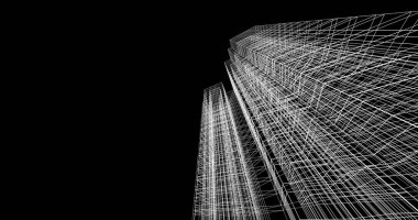 soyut mimari duvar kağıdı tasarımı, dijital konsept arkaplan