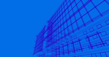 Mimari sanat konseptinde soyut çizgiler, minimum geometrik şekiller. 