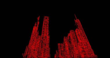 Mimari sanat konseptinde soyut çizgiler, minimum geometrik şekiller. 