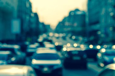 Bulanık şehir. Renkli soyut arkaplan