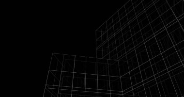 Mimari sanat konseptinde soyut çizgiler, minimum geometrik şekiller. 