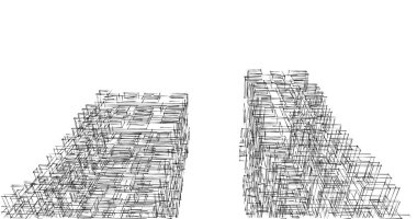 Mimari sanat konseptinde soyut çizgiler, minimum geometrik şekiller. 