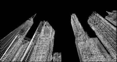 Mimari sanat konseptinde soyut çizgiler, minimum geometrik şekiller. 