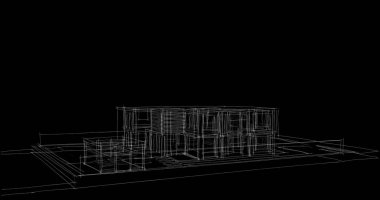 Arkaplanda mimari bina 3d illüstrasyon