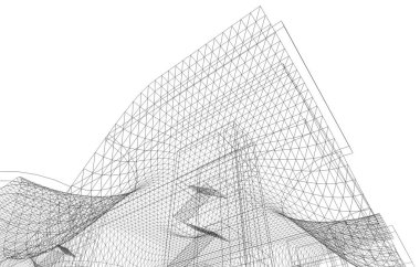 Mimari sanat konseptinde soyut çizgiler, minimum geometrik şekiller. 