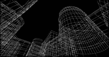 soyut mimari duvar kağıdı tasarımı, dijital konsept arkaplan