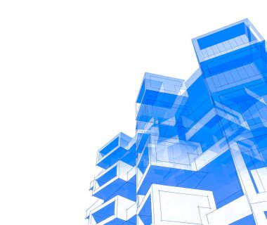 Mimari sanat konseptinde soyut çizgiler, minimum geometrik şekiller. 