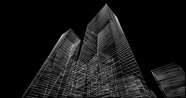 soyut mimari duvar kağıdı tasarımı, dijital konsept arkaplan