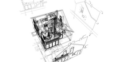 soyut mimari duvar kağıdı tasarımı, dijital konsept arkaplan
