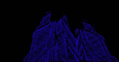 Arkaplanda mimari bina 3d illüstrasyon