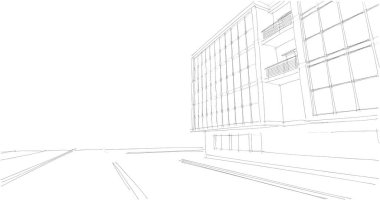 Mimari sanat konseptinde soyut çizgiler, minimum geometrik şekiller. 