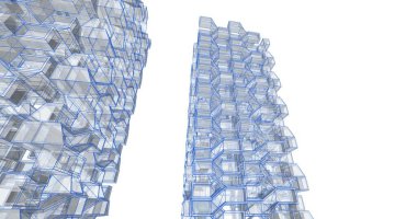 soyut mimari duvar kağıdı tasarımı, dijital konsept arkaplan