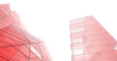 Mimari sanat konseptinde soyut çizgiler, minimum geometrik şekiller. 