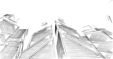 eskiz sanatı, geometrik mimari binalar tasarımı