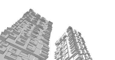 soyut mimari duvar kağıdı tasarımı, dijital konsept arkaplan