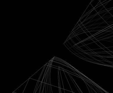 Arkaplanda mimari bina 3d illüstrasyon