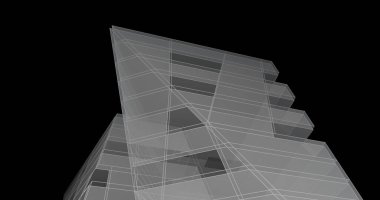 Mimari sanat konseptinde soyut çizgiler, minimum geometrik şekiller. 