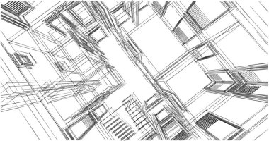 soyut mimari duvar kağıdı tasarımı, dijital konsept arkaplan