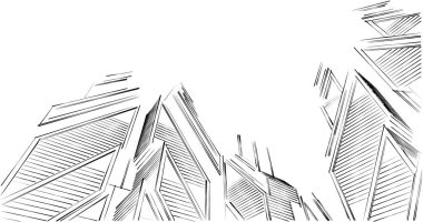 eskiz sanatı, geometrik mimari binalar tasarımı