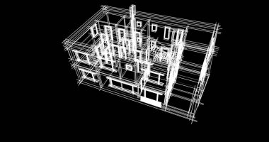 Mimari sanat konseptinde soyut çizgiler, minimum geometrik şekiller. 
