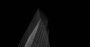 Mimari sanat konseptinde soyut çizgiler, minimum geometrik şekiller. 