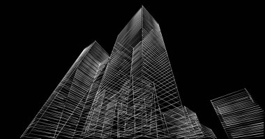 soyut mimari duvar kağıdı tasarımı, dijital konsept arkaplan