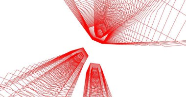 3d mimari duvar kağıdı tasarımı, dijital bina çizimi 