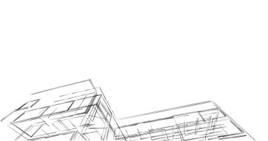 Mimari sanat konseptinde soyut çizgiler, minimum geometrik şekiller. 