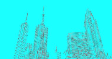 Mimari sanat konseptinde soyut çizgiler, minimum geometrik şekiller. 