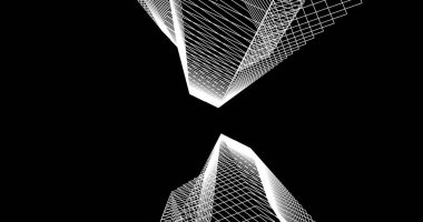 Mimari sanat konseptinde soyut çizgiler, minimum geometrik şekiller. 