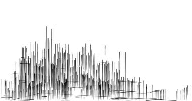 Arkaplanda mimari bina 3d illüstrasyon