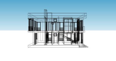 Mimari sanat konseptinde soyut çizgiler, minimum geometrik şekiller. 