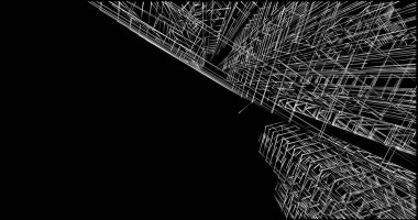 Mimari sanat konseptinde soyut çizgiler, minimum geometrik şekiller. 