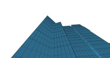 Arkaplanda mimari bina 3d illüstrasyon