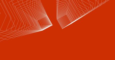 Mimari sanat konseptinde soyut çizgiler, minimum geometrik şekiller. 