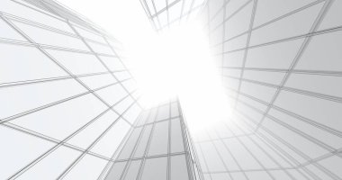 Arkaplanda mimari bina 3d illüstrasyon