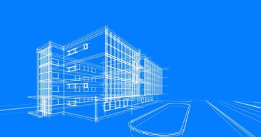 soyut mimari duvar kağıdı tasarımı, dijital konsept arkaplan