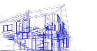 soyut mimari duvar kağıdı tasarımı, dijital konsept arkaplan