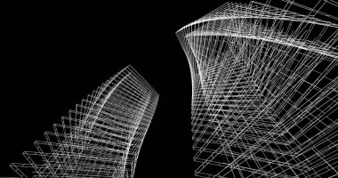 soyut mimari duvar kağıdı tasarımı, dijital konsept arkaplan