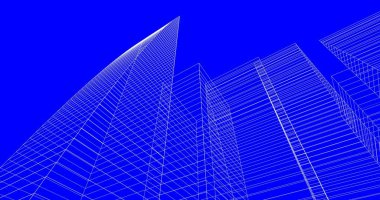 soyut mimari duvar kağıdı tasarımı, dijital konsept arkaplan