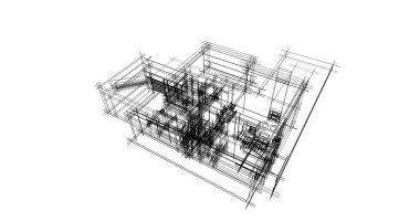 Mimari sanat konseptinde soyut çizgiler, minimum geometrik şekiller. 