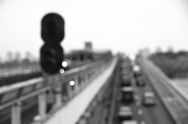 Bulanık şehir. Renkli soyut arkaplan