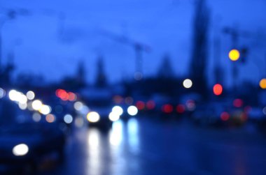 Bulanık soyut ışıklar gece şehrin arka planı